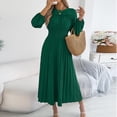 thumbnail image 6 of Mceream Women's Smocked Waist Pleated Maxi Dress, Long Sleeve, Flowy Chiffon, Wedding Guest, Brunch, Office, Fall/Winter Green XL, 6 of 8