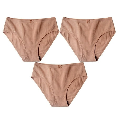 Scyoekwg Women s Underwear Stretchy Comfort Mid Waisted Underwear Bikini Underwear Hipster Panties Knickers Underpants Pack of 3(Khaki XXL)