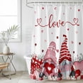 thumbnail image 6 of Valentines Day Gnomes Shower Curtain Set - Small 36" x 72" Washable Bathtub Curtain with 12 Hooks, Pink Red Love Heart Eucalyptus Waterproof Fabric Stall Shower Curtains for Bathroom/Bathtub Décor, 6 of 6