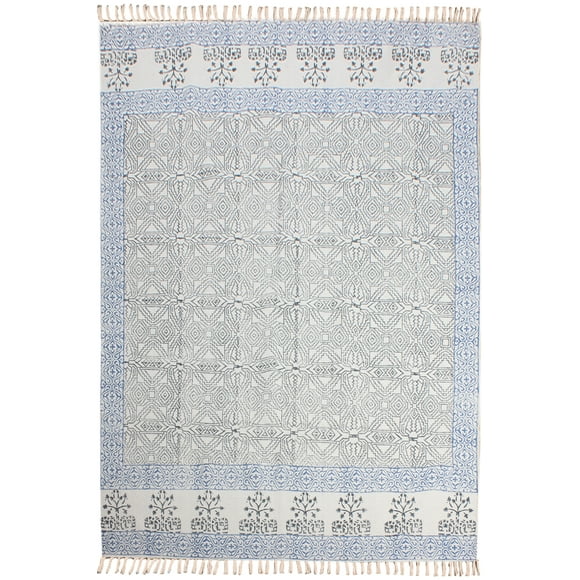 Casavani Entrance Hallway Area Rug Outdoor Rug,Blue 7x10 Ft