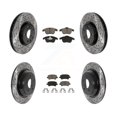 thumbnail image 1 of Transit Auto Front Rear Coated Drilled Slotted Disc Brake Rotors and Ceramic Pads Kit for Car 2012-2015 Land Rover Range Evoque KDC-100621, 1 of 11
