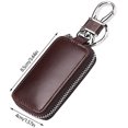 thumbnail image 2 of Car Key Pouch, 1.57''x3.44'' Leather Key Pouch Key Case Pouch Mini Coin Purse Multifunctional Security Pouch Bag For Mendark Brown, 2 of 5