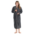 thumbnail image 5 of Unisex Luxurious Plush Turkish Cotton Kimono Robe, Extra Large, Grey-Stone by Blue Nile Mills, 5 of 9