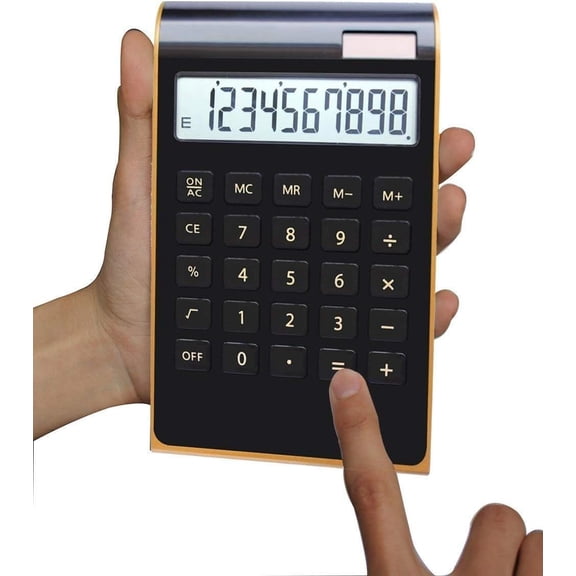 Zhangyh 10 Digit Calculator:Small Calculator Handheld,Solar & Battery Power,Tilted LCD Display Basic Calculators for Students