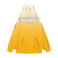 thumbnail image 5 of Oversized Hoodies for Teen Girls, Kids Cute Gradient Pullover Tops Long Sleeve Sweatshirt with Pocket New Girls' Active Pullover Yellow 7 Years, 5 of 6