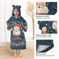 thumbnail image 3 of FORMRS Wearable Blanket Hoodie with Sleeves for Kids Cozy Flannel Sweatshirt, Blue Christmas Santa, 3 of 7