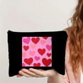 thumbnail image 4 of Pratyus Tote Bag Pink Love Cosmetic Bag for Women Friends Hearts Pink Art Travel Essentials Ladies Accessories Black, 4 of 6