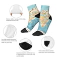 thumbnail image 5 of Fuzoiu World Map With Animals 1 Print Adult Socks, Crew Moisture-wicking Socks, Unisex Cushion Crew Socks,Casual Sports Ankle Socks, 5 of 7