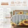 thumbnail image 6 of Pastoral Sunflower Bedding Duvet Cover Set Queen Size 4 Pieces Country Floral Plants Black Buffalo Plaid Bedding Set with Zipper Closure, 1 Comforter Cover 90x92 Inches 1 Flat Sheet & 2 Pillow Cases, 6 of 7