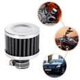 thumbnail image 3 of 2 Pcs Universal Car Air Intake Filter Cleaner with Adjustable Clamp Silver Tone Black, 3 of 6