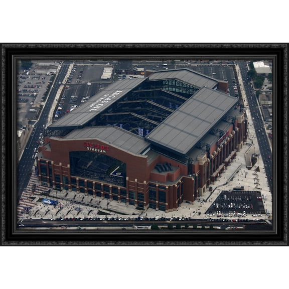 Lucas Oil Stadium 40x28 Large Black Ornate Wood Framed Canvas Art - Home of the Indianapolis Colts