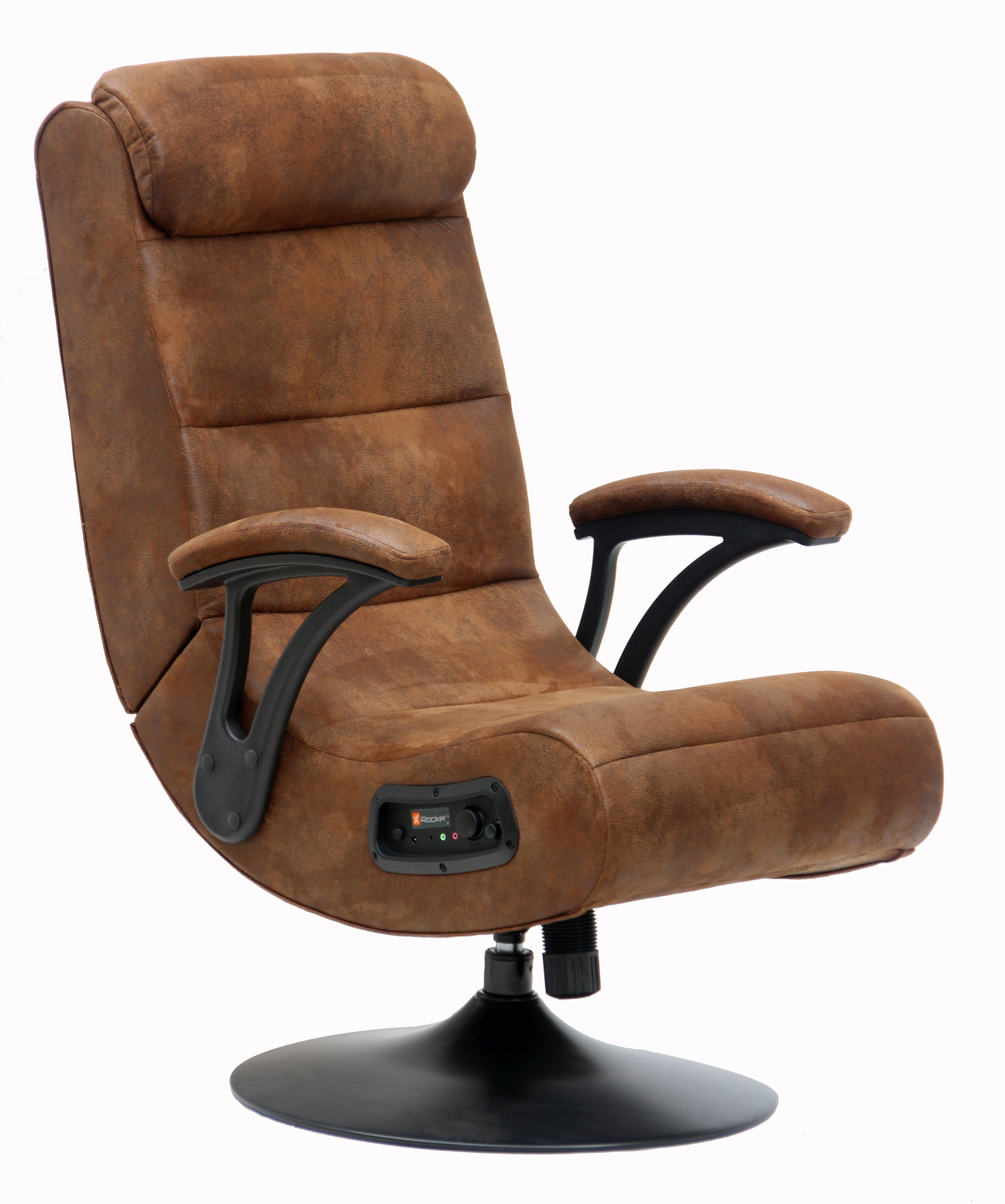 X Rocker 2 1 Bluetooth Pedestal Gaming Chair In Distressed Brown