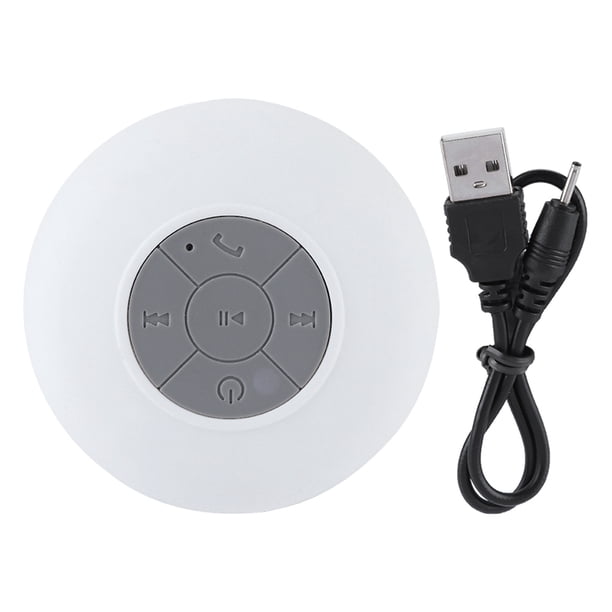 Mini altavoz de música Bluetooth inalámbrico impermeable portátil al aire libre con ventosa (blanco)