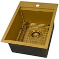 thumbnail image 7 of Ruvati RVH8210GG 15 x 20 in. Polished Brass Stainless Steel Drop in Top Mount Workstation Wet Bar Sink, Matte Gold, 7 of 7