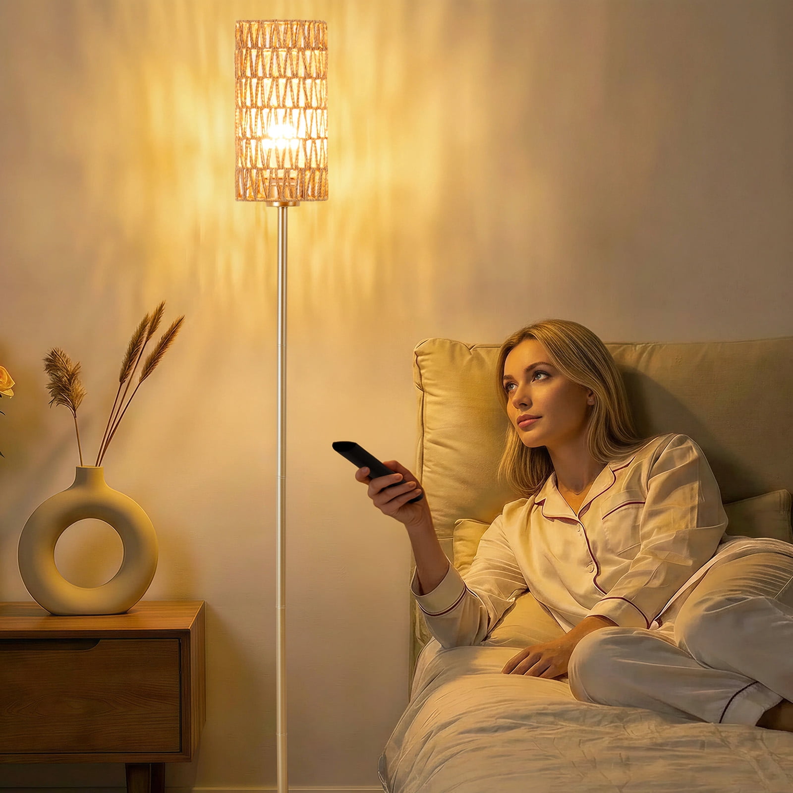 Floor Lamp, Standing Lamp Tall with Remote Control for Living Room, Bedroom, Office