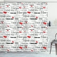 thumbnail image 1 of Ambesonne Romantic Shower Curtain, Romance Couple Love, 69"Wx84"L, Vermilion Black White, 1 of 3