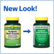 (3 pack) Spring Valley Probiotic Multi-Enzyme Digestive Formula Tablets, 200 Count