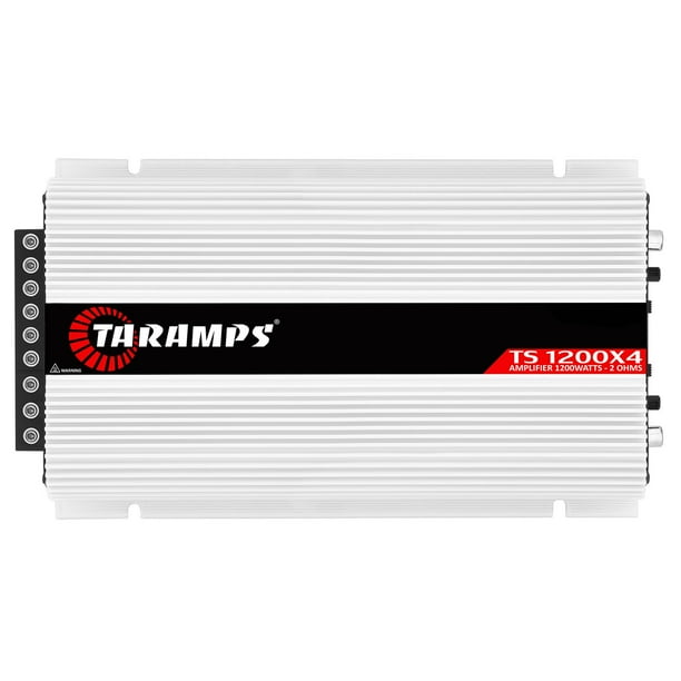 Amplificador Taramps TS 1200x4 para audio de coche, 1200 W RMS, 2 ohmios, 4 canales