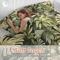 thumbnail image 4 of 3 Piece Summer Tropical Leaves Duvet Cover Set California King,Microfiber Comforter/Quilt Cover with Corner Ties and 2 Pillowcases,Watercolor Botanical Plants All Season Bedding with Zipper Closure, 4 of 8