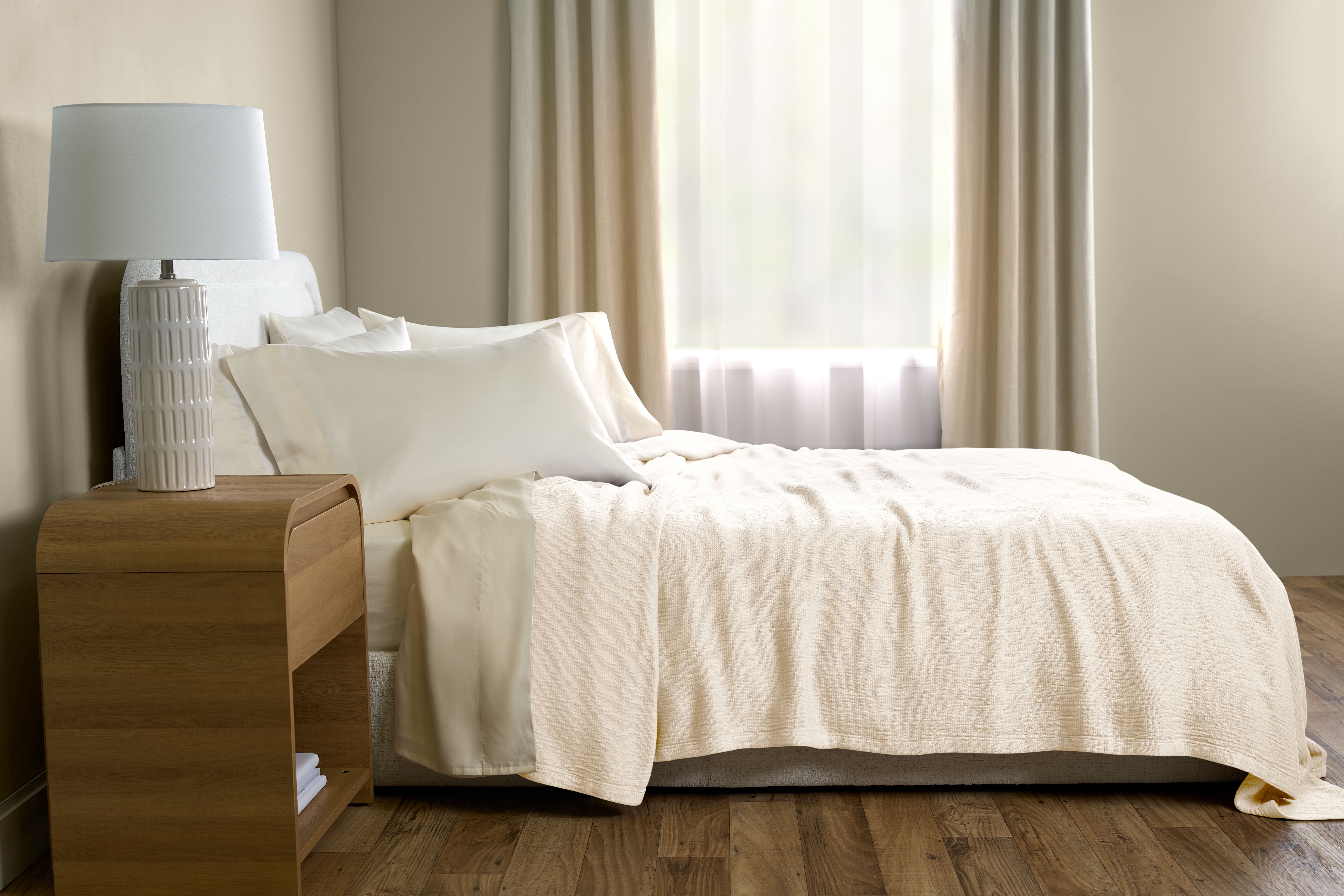 Allswell Matelasse Bed Blanket, Vanilla Dream, Full/Queen Size