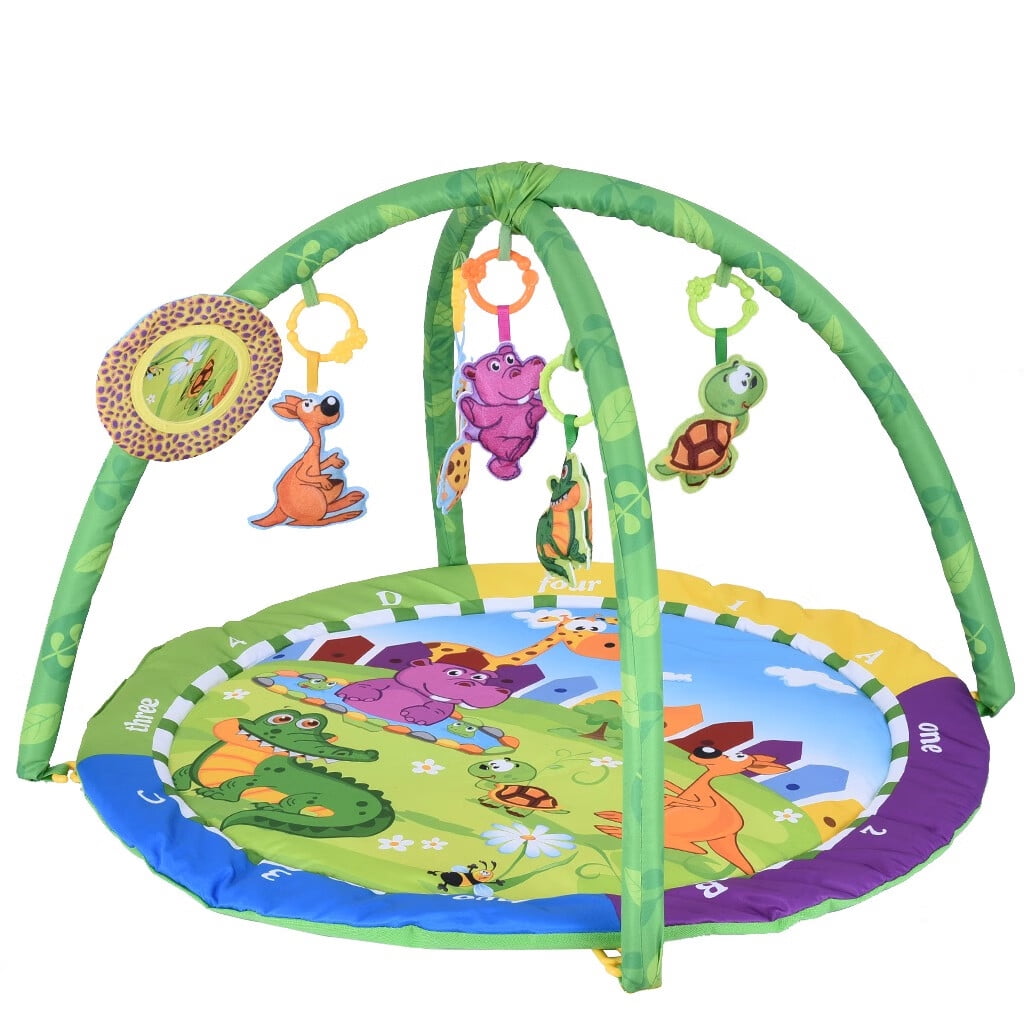 Mackneog Baby Activity Play Mat,Infant Indoor Playmat with Toys,Floor