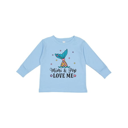 

Inktastic Mimi and Pop Love Me Girls Grandchild Mermaid Girls Long Sleeve Toddler T-Shirt
