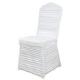 thumbnail image 3 of BalsaCircle White Fitted Spandex Stretchable Banquet Chair Cover Ruched Design Party Events Decorations Supplies, 3 of 8