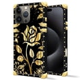 thumbnail image 2 of FKBRCL4U Compatible with iPhone 16 Pro Case, Shine Gold Rose Luxury Golden Decoration for Girl Women Soft TPU Shockproof Protective Hard PC Back, 2 of 7