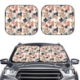 thumbnail image 2 of Xecao Watercolor Plants for Foldable Car Sun Shades (2-Pack) offer sun protection with an easy-fold design for convenient windshield shading., 2 of 7