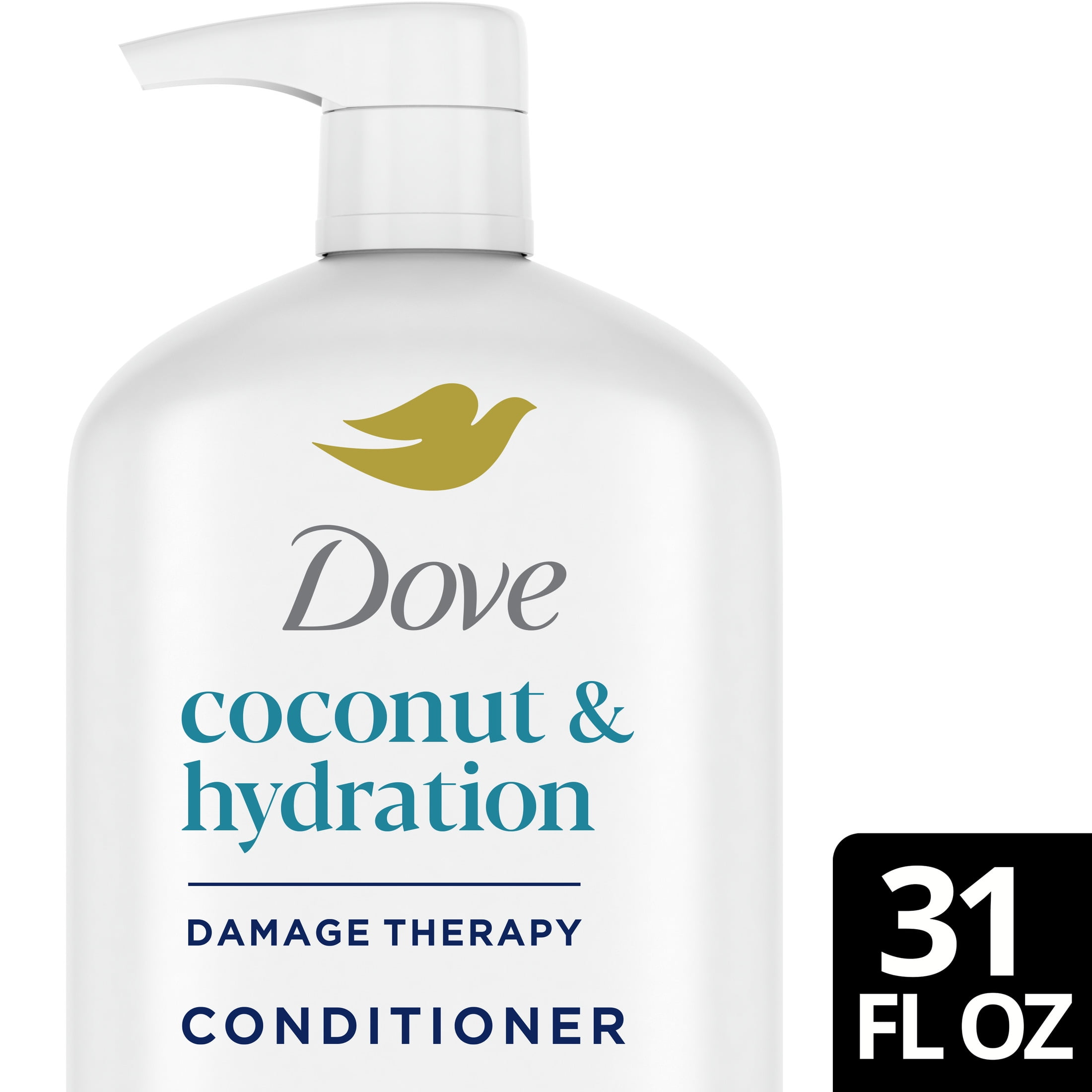 Dove Damage Therapy Daily Conditioner for Dry Hair Coconut & Hydration, 31 fl oz