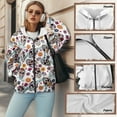 thumbnail image 6 of Renewold Skull Flower White Women's Oversized Sweatshirts Fleece Hoodies Casual Long Sleeve Sweaters Oversized Jackets Pullover Comfy Workout Clothes Athletic Clothing for Ladies Girls, XL, 6 of 7