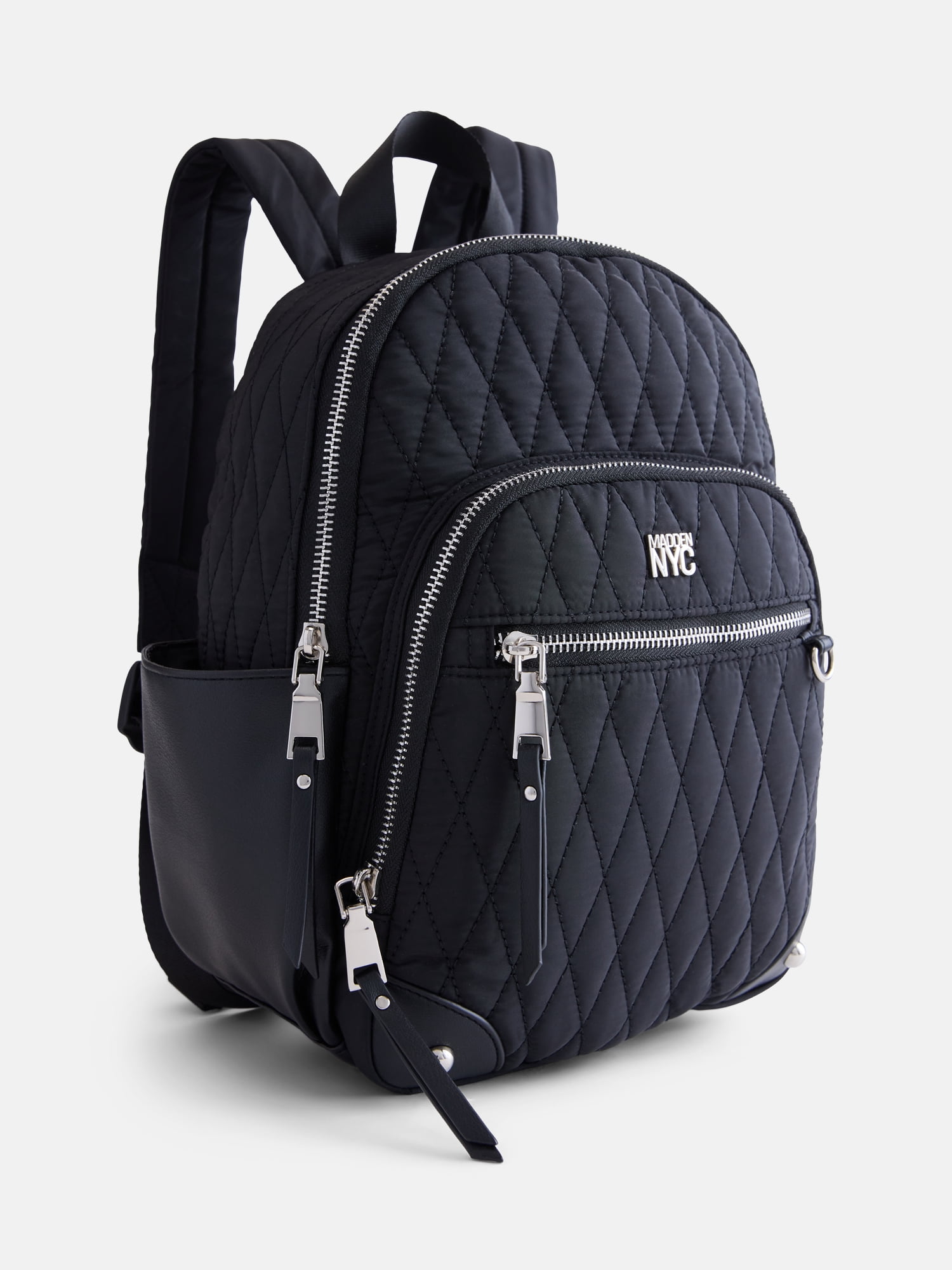 Madden NYC Women's Quilted Mini Backpack, Black