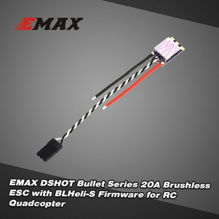 EMAX 20A Brushless ESC Bullet Series BLHeli-S Dshot 2-4S Electric Speed Controller for 210 180 FPV Racer (Best Speed Controller For Quadcopter)