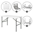 thumbnail image 4 of 4 ft Portable Folding Table, Idustrial Heavy-Duty Foldable Table, HDPE Plastic Table, with Carrying Handle, Locks, Stright Legs for Indoor & Outdoor Party, Barbeque, Camping, Board Games - White, 4 of 5