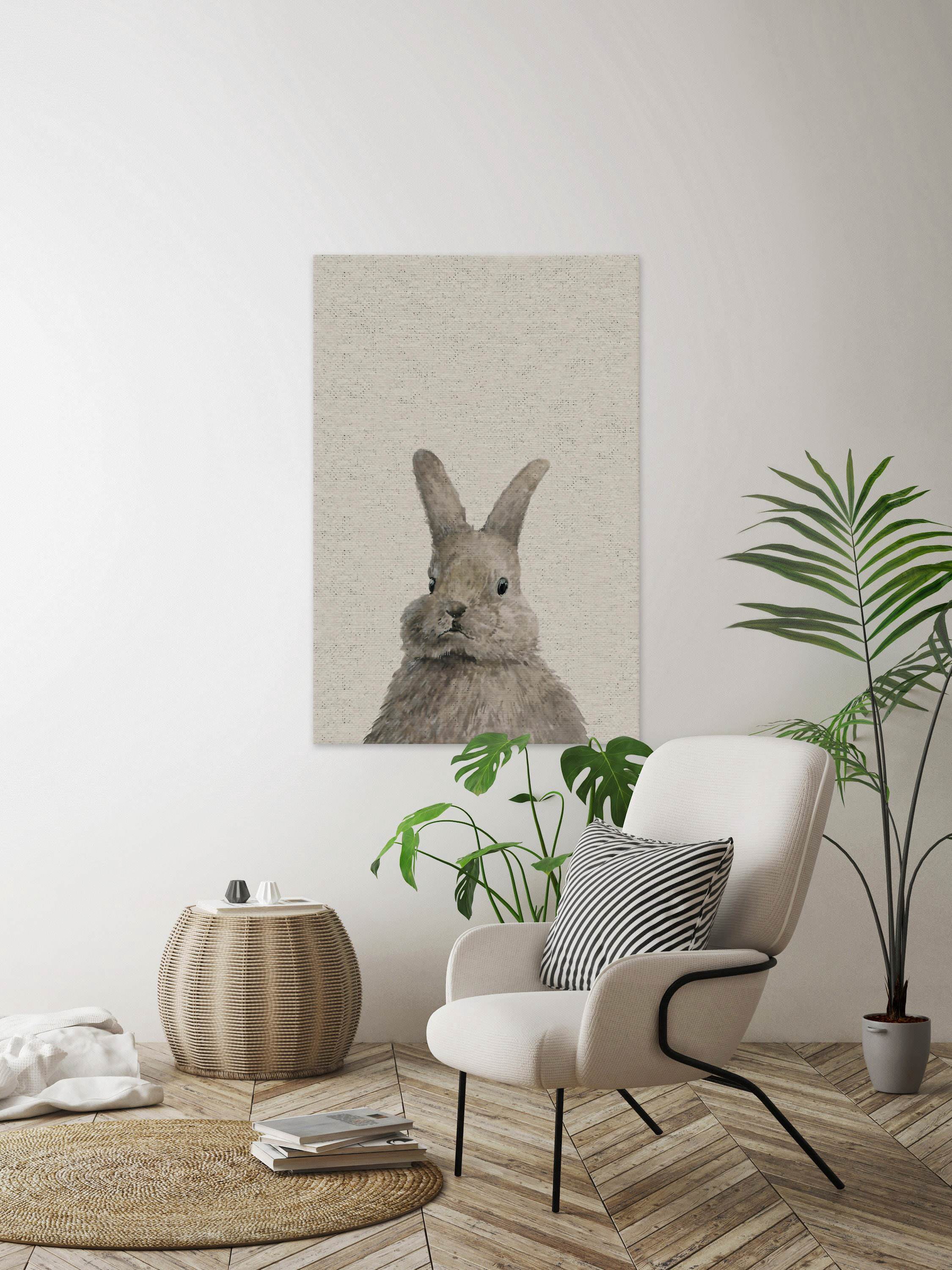 Chubby Hare II Painting Print on Wrapped Canvas