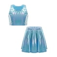 thumbnail image 5 of Haitryli Kids Cheer Outfit Hip Hop Dance Dress Sets 2 Pcs Shiny Skirt And Top Set for Stage Performance Light Blue 6-10, 5 of 7