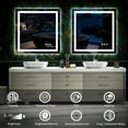 thumbnail image 2 of LED Mirror for Bathroom x Backlit + Front Lighted Bathroom Mirror with Lights HighDensity Double Light Strips Colors ShatterProof Fog and Brightness Memory, 2 of 8