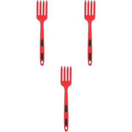 

3 Count Silicone Cooking Fork Camping Cookware Food Cooking Fork Kitchen Appliances Fruit Strainer Silicone Large Fork