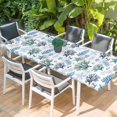 thumbnail image 2 of Blue Teal Coastal Table Cloths for 8 Foot Rectangle Tables, Coral Starfish Seaside Summer Beach Patio Waterproof Elastic Fitted Tablecloths, Washable Rectangular Table Cover for Camping, 2 of 8