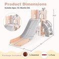 thumbnail image 7 of Spaco 6-in-1 L-Shaped Toddler Slide, Basketball Hoop, Telescope Climber, Non-Slip Steps, Pink, 7 of 7