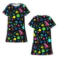 thumbnail image 6 of Ratiio Geometric 1980s Styled Print Women's Short-sleeved Nightdress - Casual A-line Sleeveless Sleepwear Dress for Summer, Comfortable and Breathable, 6 of 6