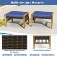 thumbnail image 4 of Spaco Patio Acacia Wood Ottomans with Cushions and Versatile Rattan Woven Footstools-Navy, All Weather Acacia Ottoman, Outdoor Footstool Footrest Furniture, 4 of 6