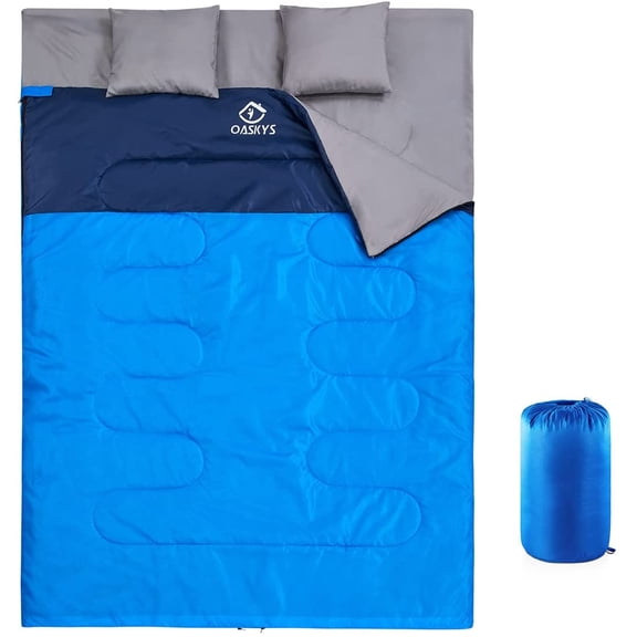 Double Sleeping Bag Queen Size XL Waterproof for All Seasons Camping Hiking Backpacking Two Person Cold and Warm Weather