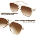 thumbnail image 3 of FEISEDY Vintage Retro 70s Plastic Aviator Sunglasses Women Men Classic Large Squared Frame B2751, 3 of 14