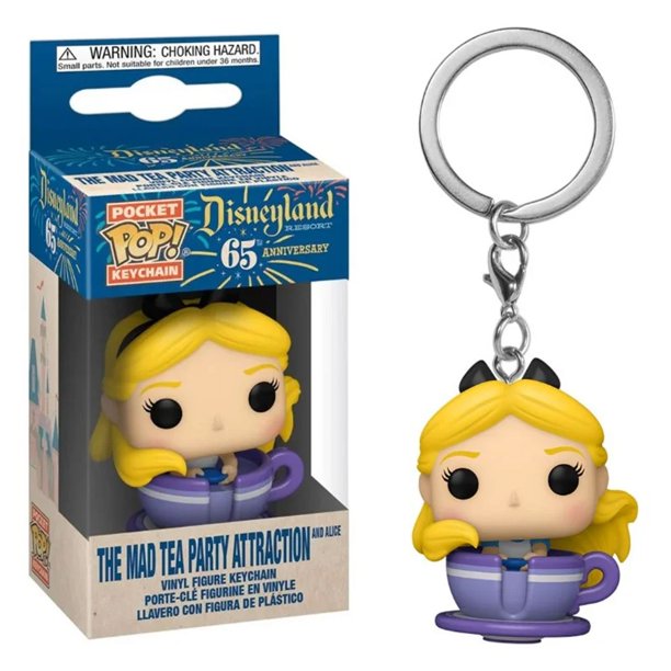 Novedad FUNKO llavero Disneyland 65 aniversario Alice the Mad Tea figura de acción colección modelo juguetes para niños regalos
