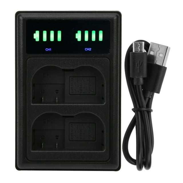 Camera Battery Charger Double Display Camera Battery Charger Dual Dock Camera Battery Charger Charger For En-el15 Battery Micro/TypeC Dual Port Camera Double Display Dual Dock
