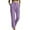 Purple, variant on Wyobmus Womens Cotton Linen Pants Drawstring Elastic Waist Casual Straight Leg Trousers Cropped Pants With Pockets Beige