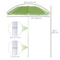 thumbnail image 3 of Outsunny 6.7ft Beach Umbrella with Push Button Tilt and Carry Bag, Green, 3 of 10