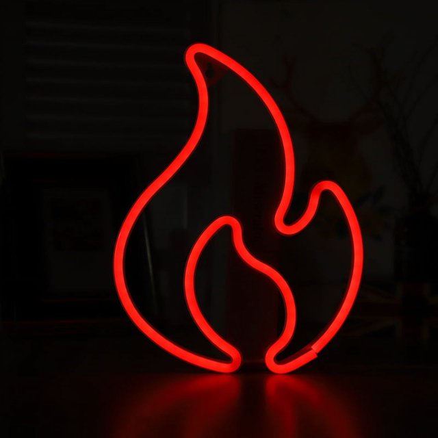 Luz de llama LED de neón, iluminación creativa para habitaciones de celebridades de Internet, luces decorativas navideñas