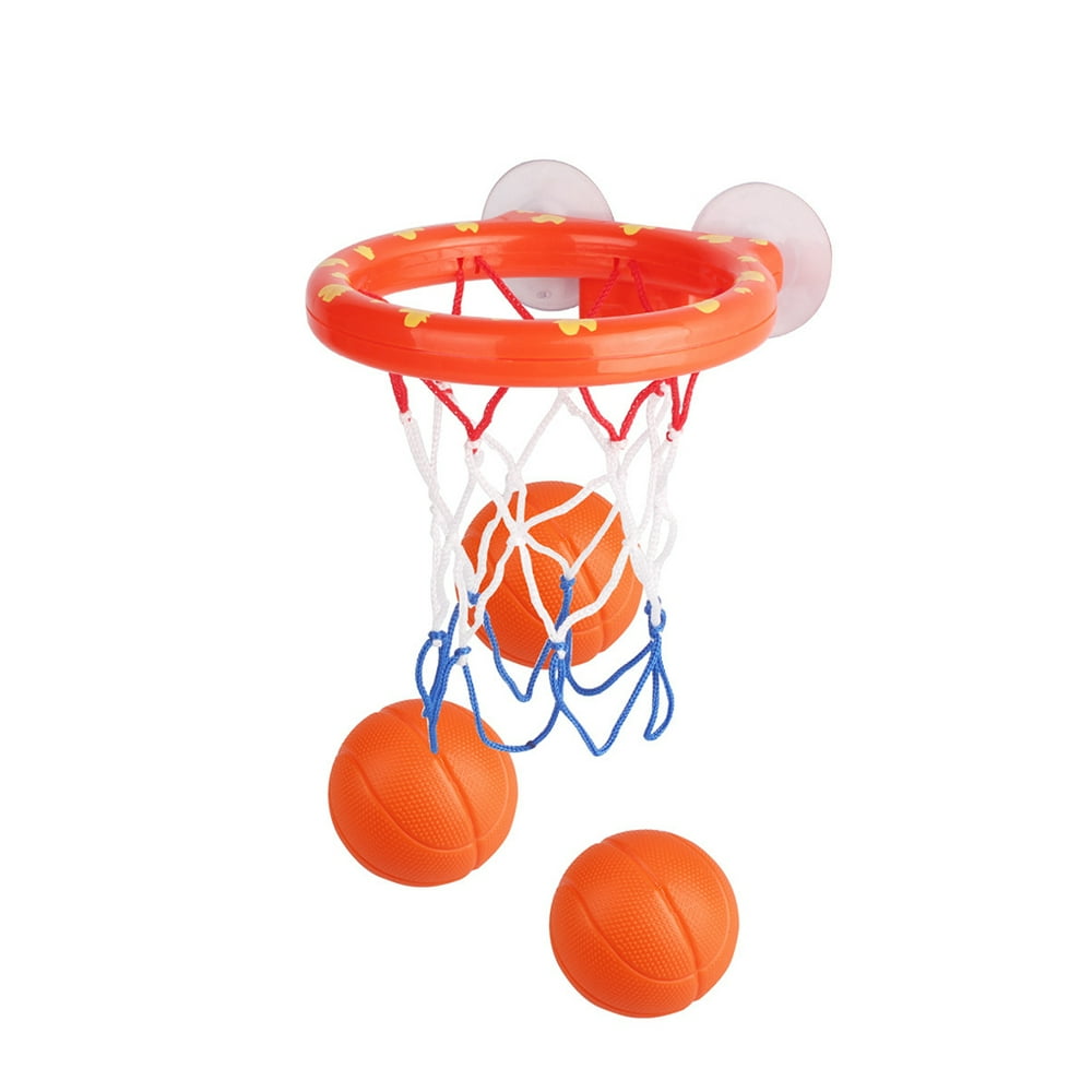 Rinhoo Mini Suctions Cup Basketball Hoop Bath Toy Set Baby Bathtub Shooting Game Toy Kids Shower